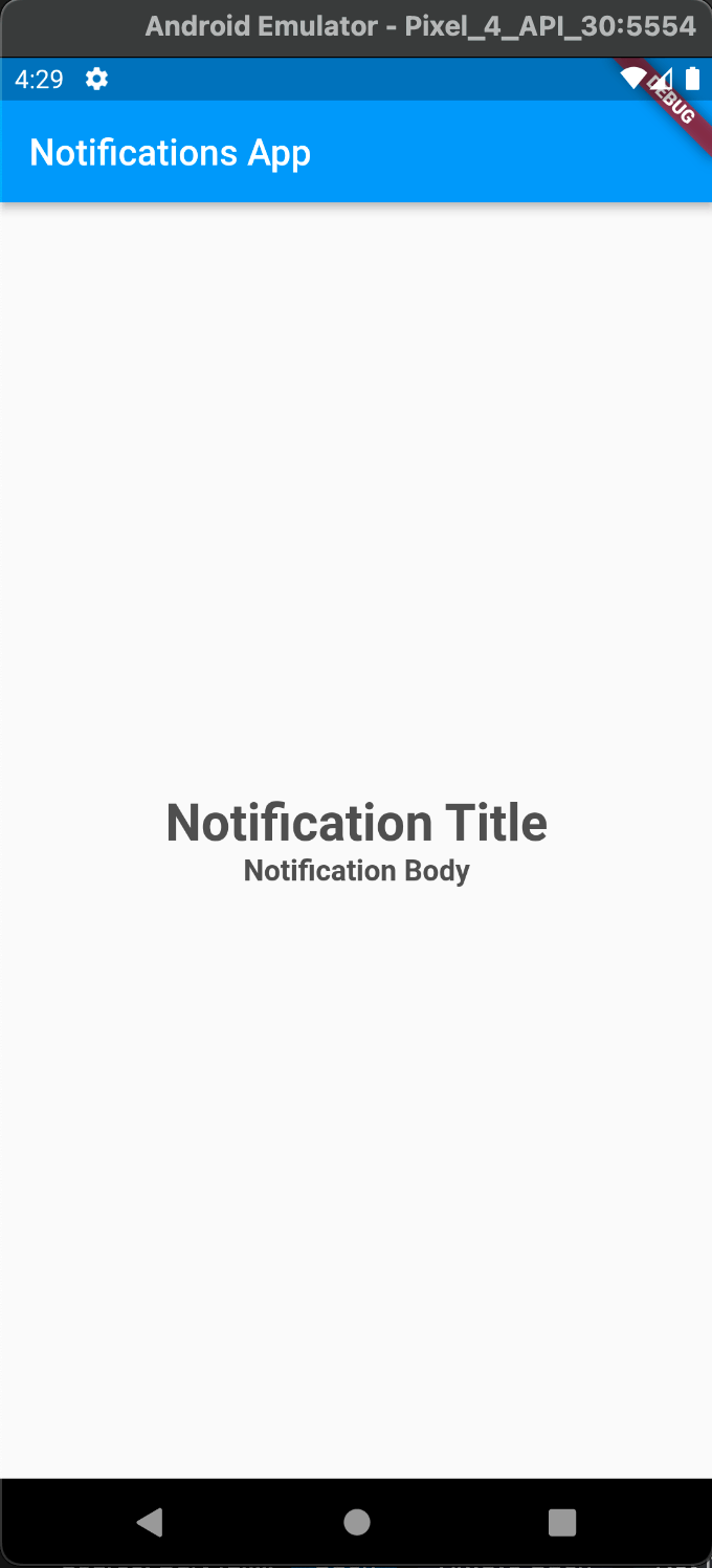 Flutter Notifications Android Emulator