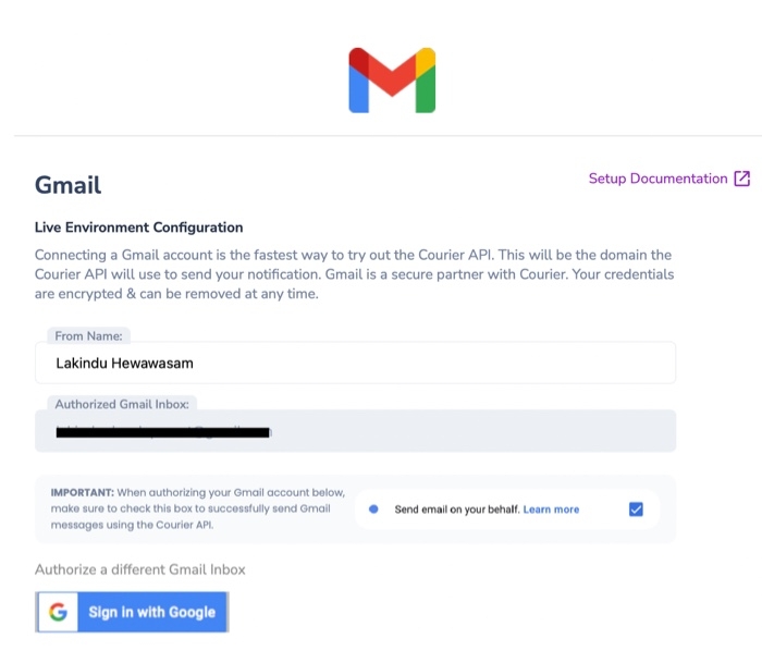 Authorize Google to Send Emails