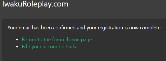 Registration Confirmation Email Notification