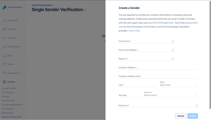 SendGrid Sender Identity