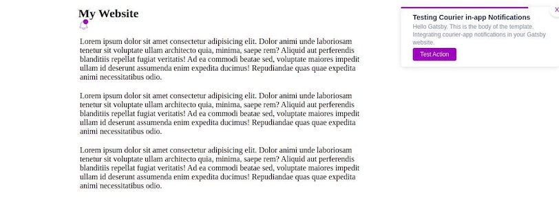 Gatsby In-App notification